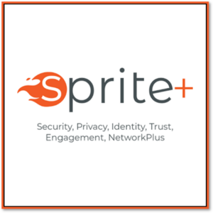 Logo for “Sprite+” with the words “Security, Privacy, Identity, Trust, Engagement, NetworkPlus” displayed underneath