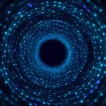 Cyber,Tunnel,Consisting Of Moving, Glowing,Points.,Futuristic,Infinite,Space