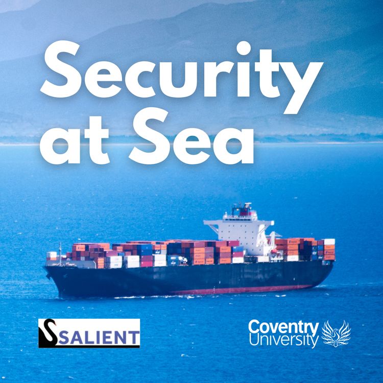 image of a shipping container tanker on open water, with logos from salient and Coventry university